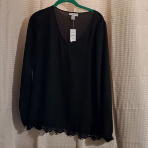 Ann taylor loft blouse black M New